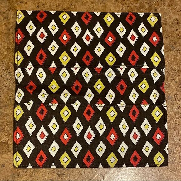 Vera Bradley‎ Brown Diamond Puccini Cotton Print check book slip cover - Picture 3 of 4